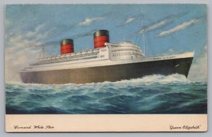 Postcard Cunard Line RMS Queen Elizabeth Passenger Ship Paquebot Posted 1949 - Picture 1 of 2