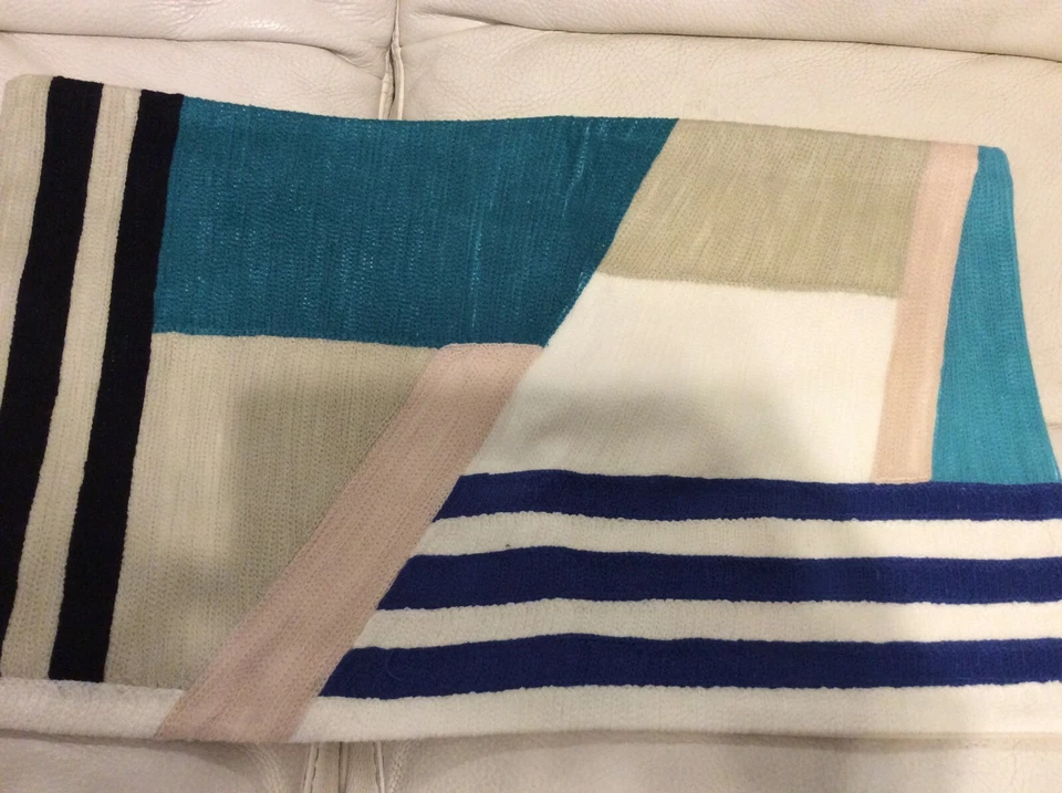 West Elm Wallace & Sewell Crewel Lumbar Pillow Cover NWT! 12x21 Colorful Blue - Image 1 of 1
