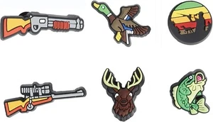 Hunting Shoes Charms Set - Animal Gun Deer Duck Shoe Charms-6PCS - Picture 1 of 7