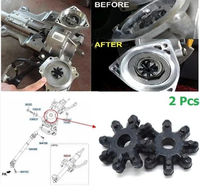 FOR HYUNDAI KIA FLEXIBLE COUPLING STEERING COLUMN COUPLER CLUNK NOISE RUBBER x2 - Image 1 of 4