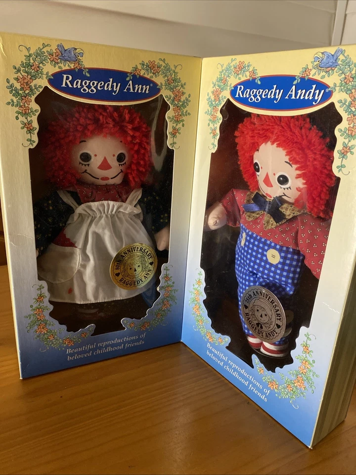 Raggedy Ann 80th & Andy 75th Anniversary Dolls by Hasbro 1996
