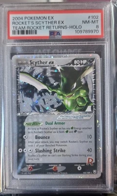 Pokemon TCG Rocket's Scyther ex 102/109 - 2004 Team Rocket Returns - PSA NM/MT 8 - Image 1 of 2