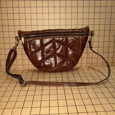 Bolsa de cinto PATRICIA NASH Tinchi acolchoada encerada a óleo couro Nappa marrom - Imagem 1 de 4