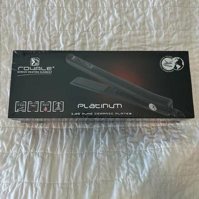 New Royale Platinum Genius Heating Hair Straightener Pure Ceramic Plates 1.25” - Image 1 of 4