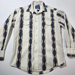 Wrangler Pearl Snap Azteken Western Langarm Hemd Rautenstreifen Herren Größe M - Bild 1 von 11