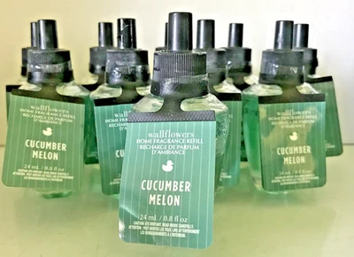 LOTE DE RECARGA DE FLORES DE PARED FRAGANCIA CASERA PEPINO MELÓN X 10 BAÑO CUERPO FUNCIONA VERDE Foto 1 de 3