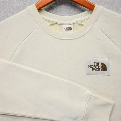 The North Face Sweatshirt Womens M Heritage Patch Crew Fleece Pullover Ivory - Image 1 of 4