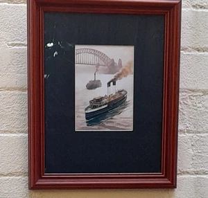 Framed Print  "Curl Curl Sydney ''Watercolour of a Steam Boat Art.by Phil Belbin - Picture 1 of 7