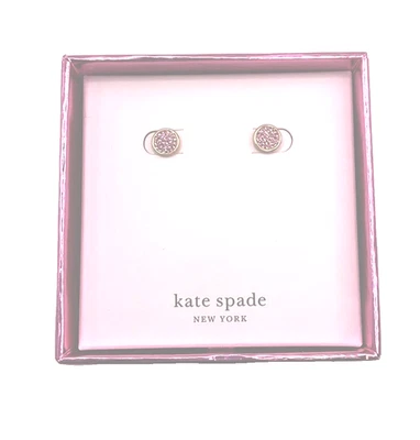 Pendientes Kate Spade BRILLANTE DECLARACIÓN Disco Pavimentado Oro Rosa Claro NUEVO Foto 1 de 4