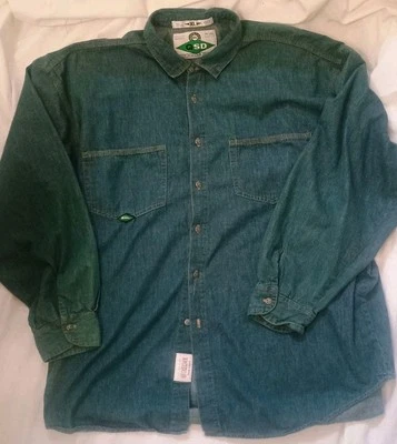 Vintage 90s QSD Quiksilver Denim Mens XL Button LS Shirt Salt Water Surf Grunge - Image 1 of 4