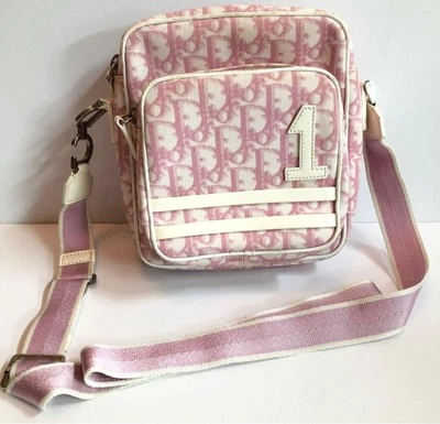 Christian Dior Trotter Mini Bolsa Boston Rosa Branco Marfim Prata Rara Vintage - Imagem 1 de 4