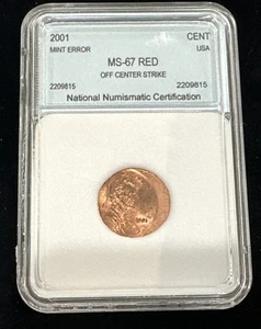 2001 Lincoln Memorial Cent Off Center Strike Error RED - Picture 1 of 2