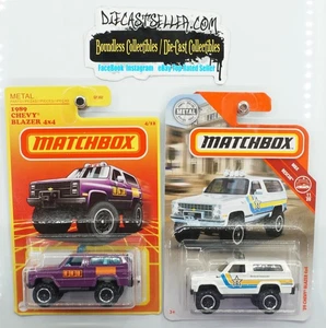 MATCHBOX LOT 1989 CHEVROLET BLAZER 4X4 WHITE POLICE RESCUE PURPLE TARGET RETRO - Picture 1 of 1