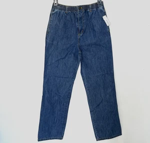 Talbots Kids Girls 14 Straight leg Blue Denim Jeans elastic Waist bttn/zip NEW - Picture 1 of 14