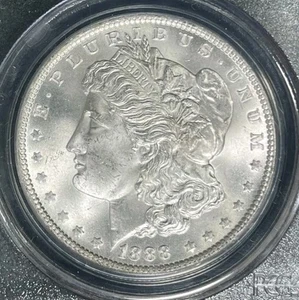 DÓLAR DE PLATA MORGAN 1888 ~ PCGS MS 65 MARCA DE BRILLO IMPECABLE ~ HERMOSA MONEDA ~ - Imagen 1 de 4