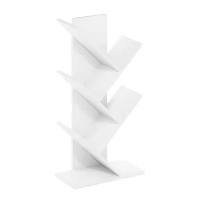 30.32 In. Tall White Wood 5-Shelf Tree Bookcase - Image 1 of 4