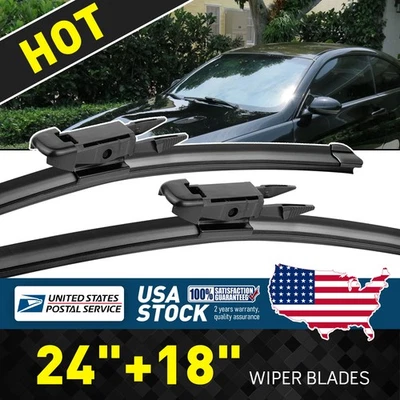For BMW 328i xDrive 2009-2016 Windshield Wiper Blades Set Front 24"&18" New - Imagem 1 de 4