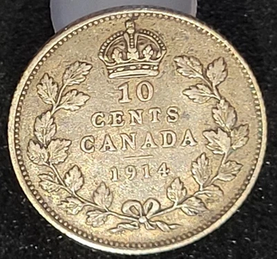 Canada 10 Cent Silver 1914 Nice Higher Grade Coin VF/XF - Image 1 of 2