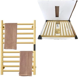 Electric Towel Warmer Radiator Gold Bathroom Accent, Built-In Timer Temp Control - Picture 1 of 5