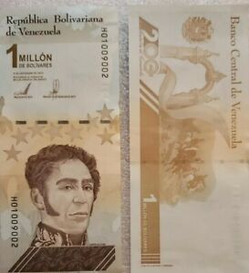 SET OF 2 -Venezuela 1000000 1 Million Bolivares Soberano, 2020 (2021) P-114 New 