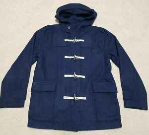NWT-Boy's GAP KIDS Wool Blend Navy Blue Hooded Coat, XXL - Picture 1 of 9