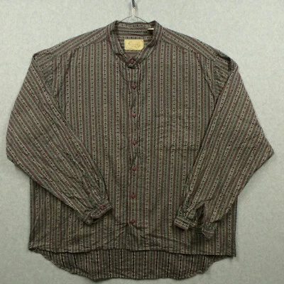 Camisa Scully Para Hombre 2XL Gris Grandad Frontier Western Manga Larga Abotonada Foto 1 de 4