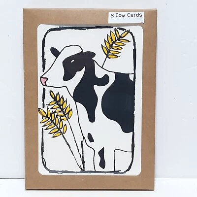 BOXED SET OF 8 Cow Cards Farmhouse Animal Birthday Farm Thank You Blank Greeting - Image 1 of 4