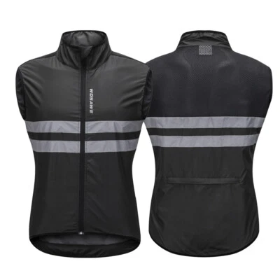 WOSAWE Men's Waterproof Cycling Vest MTB Bike Reflective Vest Waterproof Jacket - Image 1 of 4