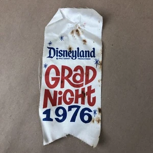 1976 Disneyland’s Grad Night High School Graduation Ribbon Mickey Mouse RARE!!! - Picture 1 of 5