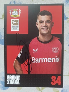 Tarjeta de autógrafo firmada original Granit Xhaka Bayer Leverkusen 24/25 T5 - Imagen 1 de 2