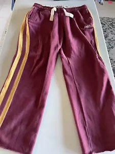 Y2K Vintage Superdry Fives Straight Joggers Size XXL Maroon/Yellow Sweat Pants - Picture 1 of 6