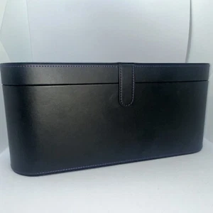 DYSON Airwrap Styler Leather Storage Hard Box Black W/ Purple Stitch CASE ONLY - Picture 1 of 8