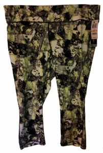 Ideology Cropped Leggings NWT TAGS $54.50 Black/Gray/White/Lime Size 2X - Picture 1 of 2