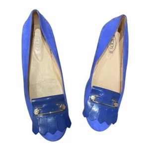 Tod’s / Leder Halbschuhe Pin Wildleder blau kobalt Applikation 39,5 9,5 - Bild 1 von 9