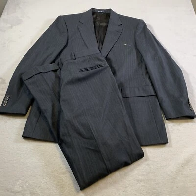 Traje Blazer Roundtree Yorke Para Hombre Abrigo Deportivo 41L Gris Pantalones 34x32 Lana Worsted Foto 1 de 4