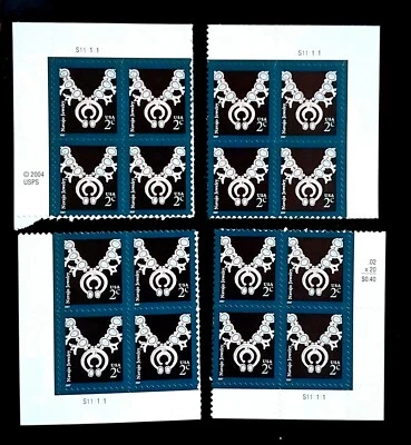 2007 Matching 4 Plate Blocks US 3753 MNH! Navajo Turquoise/Silver Necklace! $9 - Image 1 of 3