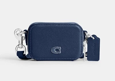 Coach Crossbody Pouch in Crossgrain Leather CP271 - Navy NWT - Image 1 of 4