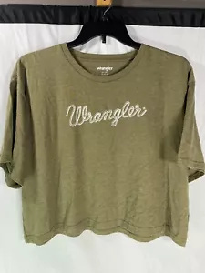 Wrangler Hand Cropped T-Shirt -Junior Sz M NWT Green - Picture 1 of 3