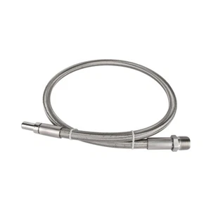 FITOK PTFE-Lined SS Braided Hose 1/2 in Tube Adapter x Male NPT 316SS 12 in Long - Picture 1 of 5