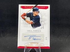 2018 PANINI NATIONAL TREASURES TREA TURNER S-TT HOLO GOLD SIGNATURES AUTO 2/5