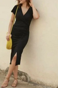 BRAVISSIMO Felicity Wrap Dress Midi Ruched Dress Smart Party 5 colours NEW BR229 - Picture 1 of 6
