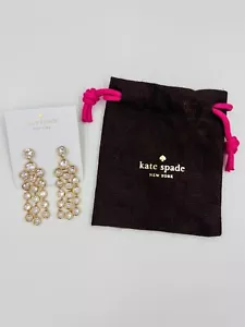NWT Kate Spade Subtle Sparkle Chandelier Earrings Jewelry Gold-tone Gift Bag $68 - Picture 1 of 8