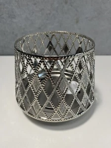 Bath & Body Works Silber Glitzer Argyle Kerzenhalter Hülle - Bild 1 von 5