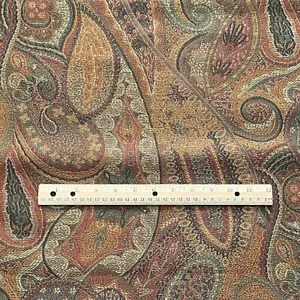 BTY Paisley Brocade Decor Upholstery Fabric Brown Sienna - Picture 1 of 8
