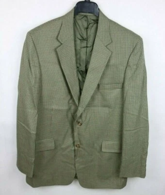 Christian Brooks Made in USA Houndstooth Check Plaid Pattern Mens Blazer - 44L - Image 1 of 4