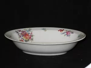 Syracuse Old Haarlem Oval Vegetable Serving Bowl Green Trim Flowers Harlem - Picture 1 of 3