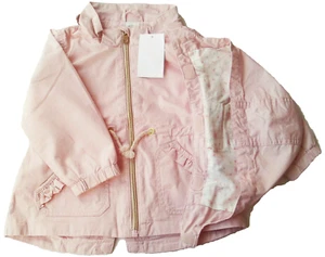 Jacke Gr.86 H&M NEU Anorak Rüschen rosa Kapuze abn. zweilagig baby - Bild 1 von 2
