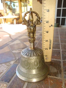 Large Beautiful Tibet Temple Hand Bell Vajra Has a nice ring - Bronze / brass - Picture 1 of 5
