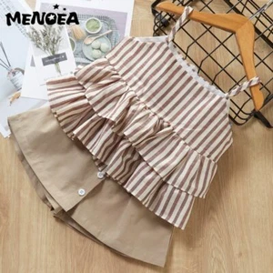 Girls Top and Shorts sets Sleeveless Outfit Summer Set Age 2 3 4 5 6 years CUTE - Picture 1 of 15