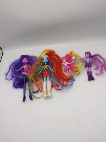 Lot Of 2 My Little Pony Equestria Girls Dolls w/ 3 McDonald's MLP Dolls Cover